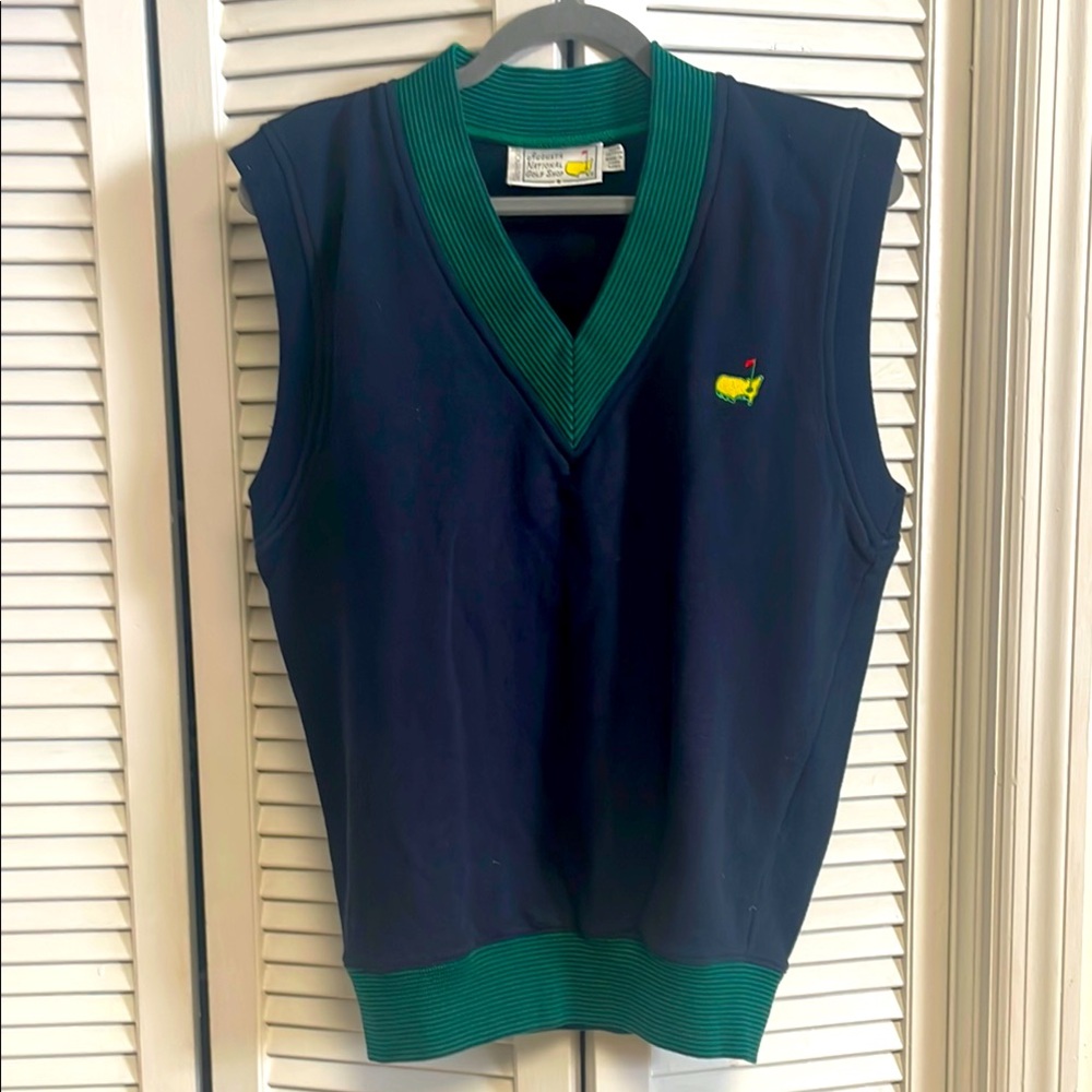 Augusta National Golf Shop 
Navy green trim golf vest